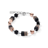 Coeur de Lion GeoCube Rose Gold and Onyx Bracelet